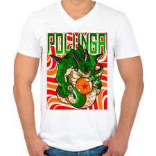 PRINTFASHION POLUNGA - DBZ - Férfi V-nyakú póló - Fehér férfi póló