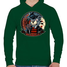 PRINTFASHION Pomádé macska - Férfi kapucnis pulóver - Sötétzöld