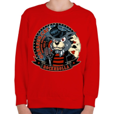 PRINTFASHION Pomádé macska - Gyerek pulóver - Piros gyerek pulóver, kardigán