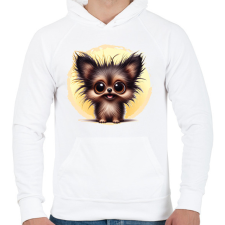 PRINTFASHION Pomerániai spitz - Férfi kapucnis pulóver - Fehér férfi pulóver, kardigán