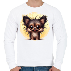 PRINTFASHION Pomerániai spitz - Férfi pulóver - Fehér
