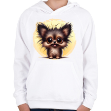 PRINTFASHION Pomerániai spitz - Gyerek kapucnis pulóver - Fehér gyerek pulóver, kardigán