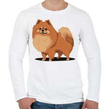 PRINTFASHION Pomerániai törpespicc - Férfi hosszú ujjú póló - Fehér férfi póló