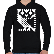 PRINTFASHION Pont bagoly - Férfi kapucnis pulóver - Fekete