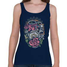 PRINTFASHION Pontos idő  - Női atléta - Sötétkék női trikó