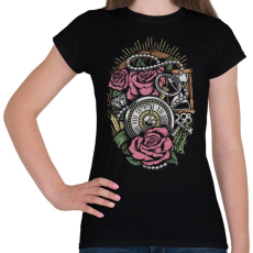 PRINTFASHION Pontos idő  - Női póló - Fekete