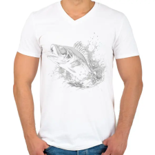 PRINTFASHION Ponty - Férfi V-nyakú póló - Fehér férfi póló