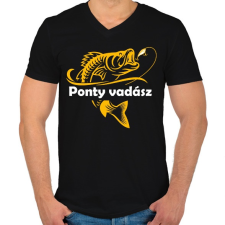 PRINTFASHION Pontyász - Férfi V-nyakú póló - Fekete férfi póló