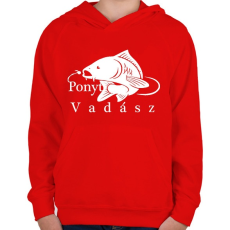 PRINTFASHION Ponyt vadászó - Gyerek kapucnis pulóver - Piros