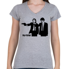 PRINTFASHION Ponyveregény - Női V-nyakú póló - Sport szürke