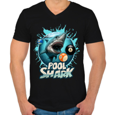 PRINTFASHION Pool Shark 2 - Férfi V-nyakú póló - Fekete férfi póló
