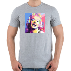 PRINTFASHION PopArt - Marilyn Monroe - Férfi póló - Sport szürke