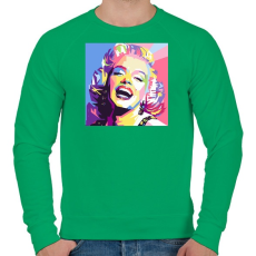 PRINTFASHION PopArt - Marilyn Monroe - Férfi pulóver - Zöld