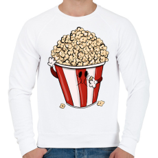 PRINTFASHION Popcorn - Férfi pulóver - Fehér