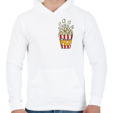 PRINTFASHION Popcorn zseb - Férfi kapucnis pulóver - Fehér férfi pulóver, kardigán