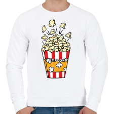 PRINTFASHION Popcorn zseb - Férfi pulóver - Fehér férfi pulóver, kardigán