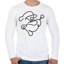 PRINTFASHION Popeye - Férfi hosszú ujjú póló - Fehér férfi póló