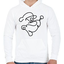 PRINTFASHION Popeye - Férfi kapucnis pulóver - Fehér férfi pulóver, kardigán