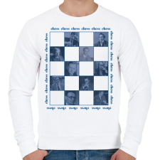 PRINTFASHION Popular chess players - Férfi pulóver - Fehér férfi pulóver, kardigán
