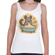 PRINTFASHION Porfürdőző csincsilla - Női atléta - Fehér női trikó