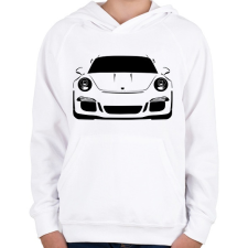 PRINTFASHION Porsche 911 - Gyerek kapucnis pulóver - Fehér gyerek pulóver, kardigán