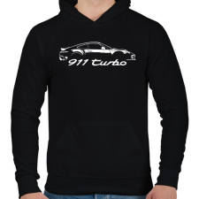 PRINTFASHION Porsche 911 turbo - Férfi kapucnis pulóver - Fekete férfi pulóver, kardigán