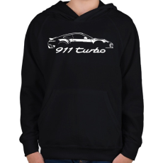 PRINTFASHION Porsche 911 turbo - Gyerek kapucnis pulóver - Fekete