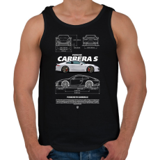 PRINTFASHION Porsche Carrera S - Férfi atléta - Fekete