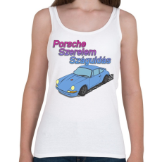 PRINTFASHION Porsche Szerelem Száguldás      | Babakék Edition - Női atléta - Fehér