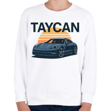 PRINTFASHION Porsche Taycan - Gyerek pulóver - Fehér