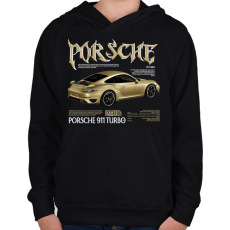PRINTFASHION porsche turbo gold - Gyerek kapucnis pulóver - Fekete