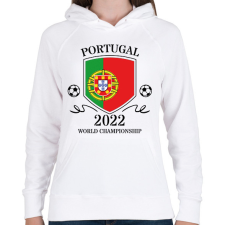 PRINTFASHION Portugal 2022 - Női kapucnis pulóver - Fehér női pulóver, kardigán