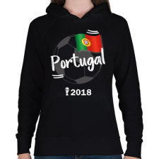 PRINTFASHION Portugália - Női kapucnis pulóver - Fekete női pulóver, kardigán