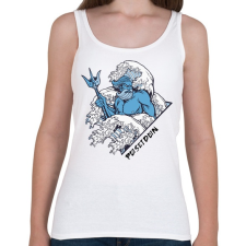 PRINTFASHION Poseidon - Görög tenger isten - Női atléta - Fehér női trikó