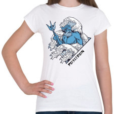 PRINTFASHION Poseidon - Görög tenger isten - Női póló - Fehér női póló