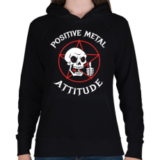 PRINTFASHION Positive metal attitude - Női kapucnis pulóver - Fekete