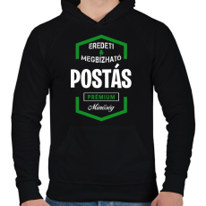 PRINTFASHION Postás prémium minőség - Férfi kapucnis pulóver - Fekete