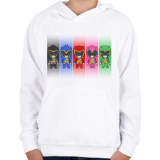 PRINTFASHION Power Rangers - Gyerek kapucnis pulóver - Fehér gyerek pulóver, kardigán
