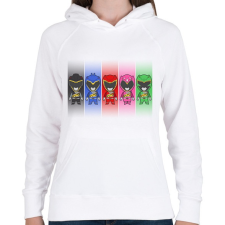 PRINTFASHION Power Rangers - Női kapucnis pulóver - Fehér női pulóver, kardigán