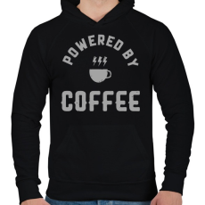 PRINTFASHION Powered by Coffee - Férfi kapucnis pulóver - Fekete