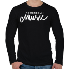 PRINTFASHION Powered by music - Férfi hosszú ujjú póló - Fekete férfi póló