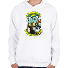 PRINTFASHION Pozitív HORGÁSZ - Gyerek kapucnis pulóver - Fehér