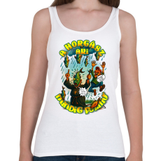 PRINTFASHION Pozitív HORGÁSZ - Női atléta - Fehér