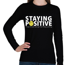 PRINTFASHION Pozitív - Női hosszú ujjú póló - Fekete női póló