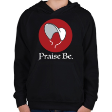 PRINTFASHION Praise Be - The Handmaid's Tale - Gyerek kapucnis pulóver - Fekete