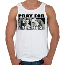 PRINTFASHION Pray for Techno - Férfi atléta - Fehér atléta, trikó