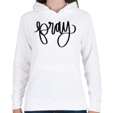 PRINTFASHION Pray - Női kapucnis pulóver - Fehér női pulóver, kardigán