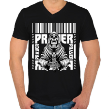 PRINTFASHION Prayer - Férfi V-nyakú póló - Fekete férfi póló