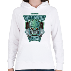 PRINTFASHION Predator Gym - Női kapucnis pulóver - Fehér