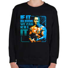 PRINTFASHION Predator - Ha vérzik, akkor elpusztítható - Gyerek pulóver - Fekete